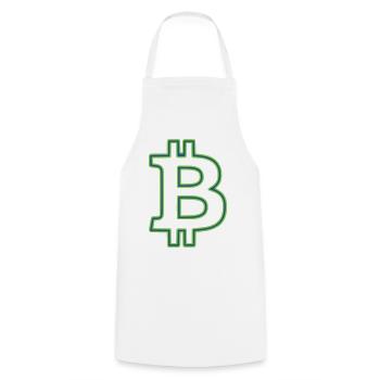 Bitcoin Logo Outline Neon Minimalistisch - Kochschürze - Weiß - Vorne - AI Model Male 185 dark (185cm)