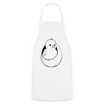 Caille d’oiseau dans l’œuf - Tablier de cuisine - blanc - Devant - AI Model Male 185 dark (185cm)