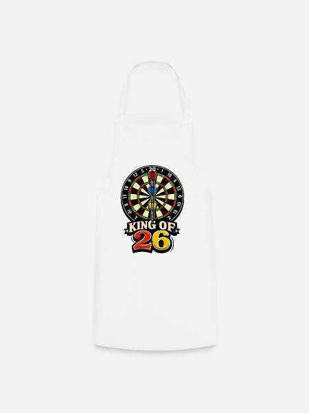 König der 26 – Dartboard Retro - Kochschürze - Weiß