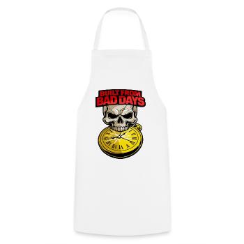 Built From Bad Days Totenkopf Skull Motivation - Cooking Apron - white - Front - AI Model Male 185 dark (185cm)