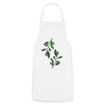 Olive Branch Illustration Green Elegant - Cooking Apron - white - Front - AI Model Male 185 dark (185cm)
