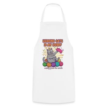 Garder des chats est mon passe-temps – design de chat drôle - Tablier de cuisine - blanc - Devant - AI Model Male 185 dark (185cm)