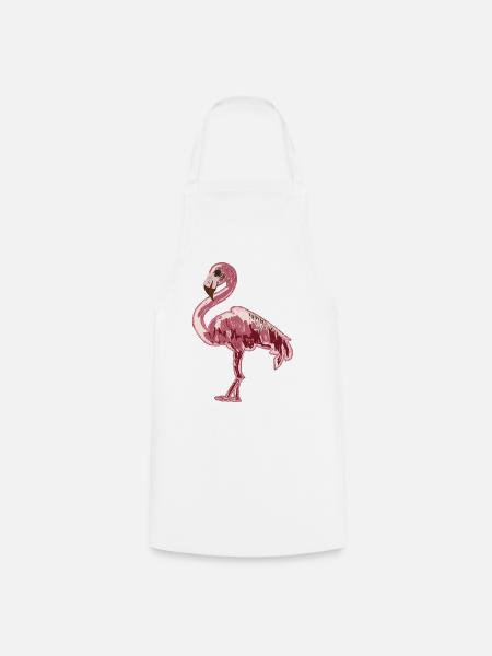 pinker Flamingo - Kochschürze - Weiß
