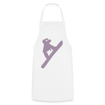 Silhouette de snowboarder Sport d’hiver Neige - Tablier de cuisine - blanc - Devant - AI Model Male 185 dark (185cm)