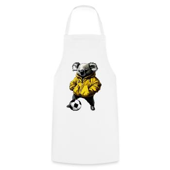 Fussball Koala - Kochschürze - Weiß - Vorne - AI Model Male 185 dark (185cm)