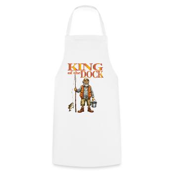 King_of_the_Dock - Cooking Apron - white - Front - AI Model Male 185 dark (185cm)