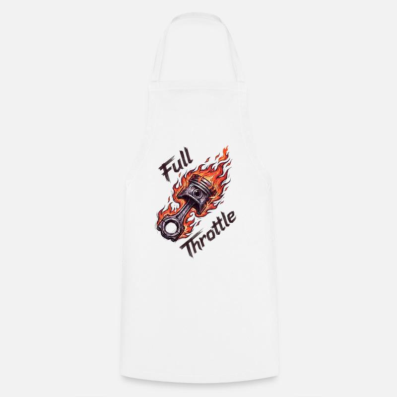  Full Throttle Piston - Cooking Apron - white