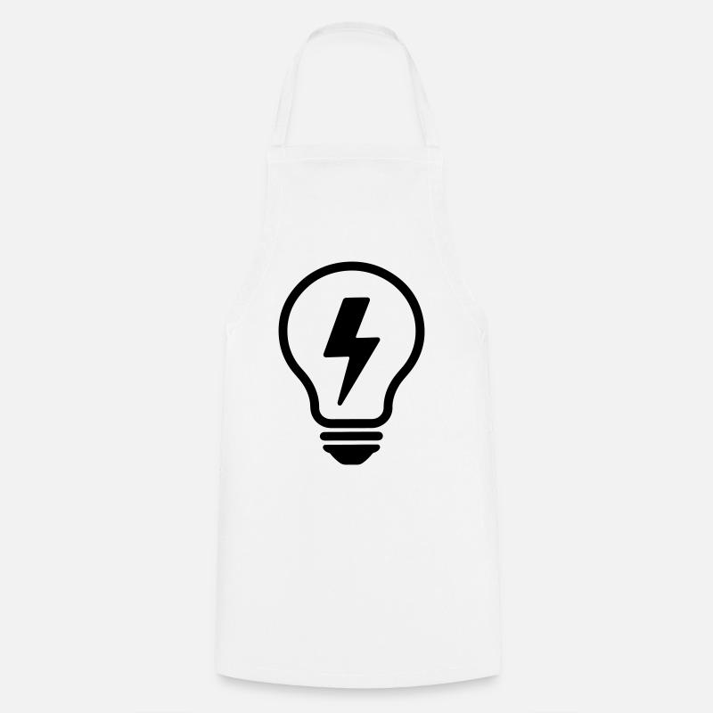 Creative Idea T-shirt - Electric Light Bulb - Cooking Apron - white