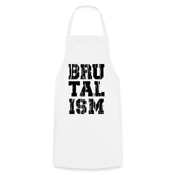 Brutalism Distressed and Bold typography - Cooking Apron - white - Front - AI Model Male 185 dark (185cm)