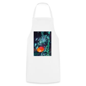 Nébuleuse néon avec Noyau Orange - Tablier de cuisine - blanc - Devant - AI Model Male 185 dark (185cm)