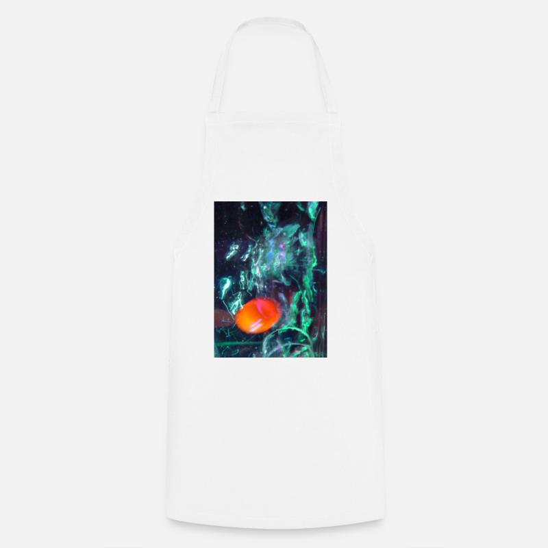 Nébuleuse néon avec Noyau Orange - Tablier de cuisine - blanc
