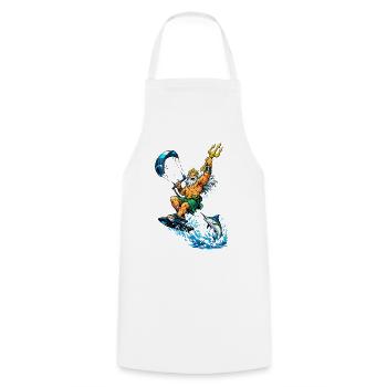Neptune autrefois sportif - Tablier de cuisine - blanc - Devant - AI Model Male 185 dark (185cm)