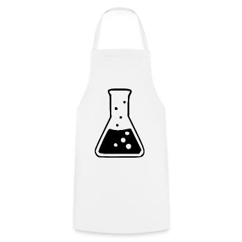 Chemie_Symbol_schwarzweiss_Wissenschaft_science - Kochschürze - Weiß - Vorne - AI Model Male 185 dark (185cm)