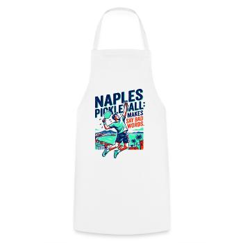 Naples Pickleball Makes Say Dirt Words - Tablier de cuisine - blanc - Devant - AI Model Male 185 dark (185cm)