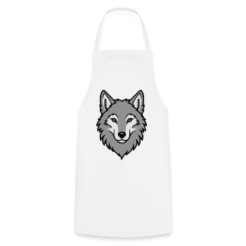 Grauer Wolf Kopf Wildnis Natur Tier - Kochschürze - Weiß - Vorne - AI Model Male 185 dark (185cm)
