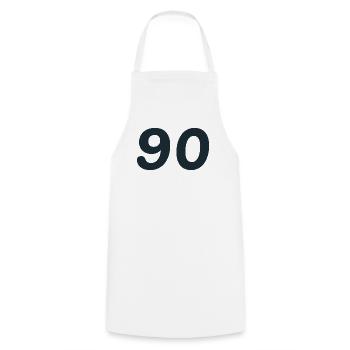 90. 90 JAHRE. 90-JÄHRIGES JUBILÄUM. 90-JÄHRIGES JUBILÄUM. - Kochschürze - Weiß - Vorne - AI Model Male 185 dark (185cm)