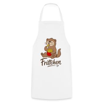 Frittchen Frettchen Pommes Frites Fritten - Kochschürze - Weiß - Vorne - AI Model Male 185 dark (185cm)