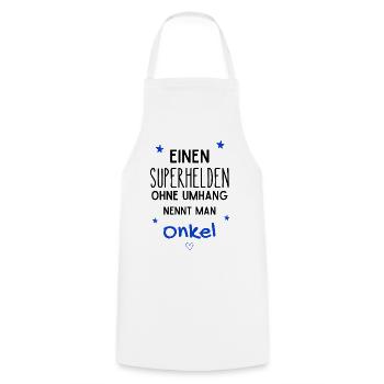 Onkel Superheld - Kochschürze - Weiß - Vorne - AI Model Male 185 dark (185cm)