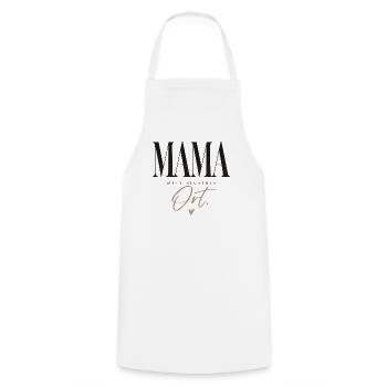 Mama. Mein sicherer Ort. Geschenk Oma Mama - Kochschürze - Weiß - Vorne - AI Model Male 185 dark (185cm)