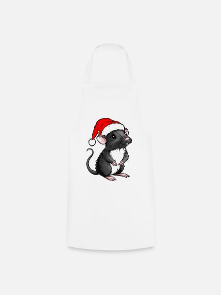Weihnachtsmann Ratte - Kochschürze - Weiß