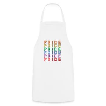 Pride Rainbow, LGBTQ, Cadeau de la Gay Pride lesbienne lgbt - Tablier de cuisine - blanc - Devant - AI Model Male 185 dark (185cm)