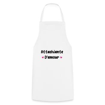 Attachiante d'amour - Tablier de cuisine - blanc - Devant - AI Model Male 185 dark (185cm)