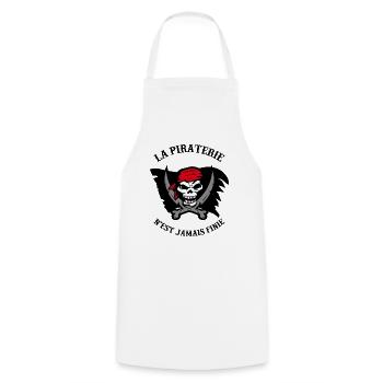 pirate - Tablier de cuisine - blanc - Devant - AI Model Male 185 dark (185cm)