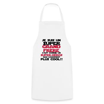 c'est comme un super-héros(grand frère)nouveau - Tablier de cuisine - blanc - Devant - AI Model Male 185 dark (185cm)