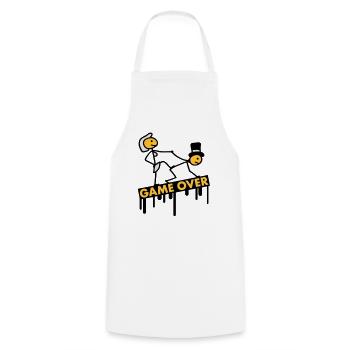 bachelor_party_game_over - Kochschürze - Weiß - Vorne - AI Model Male 185 dark (185cm)