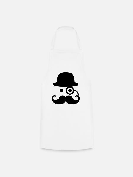 Smiley Mustache - Kochschürze - Weiß