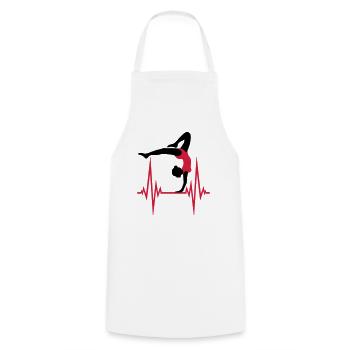 yoga puls herzschlag frequenz frau gymnastik sport - Kochschürze - Weiß - Vorne - AI Model Male 185 dark (185cm)