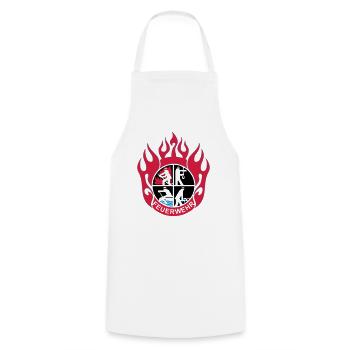 Flamme Feuerwehr Logo mod - Kochschürze - Weiß - Vorne - AI Model Male 185 dark (185cm)