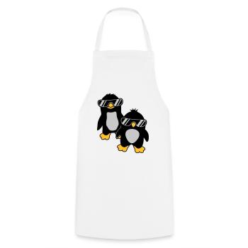 Pinguine Crew 2 Freunde - Kochschürze - Weiß - Vorne - AI Model Male 185 dark (185cm)