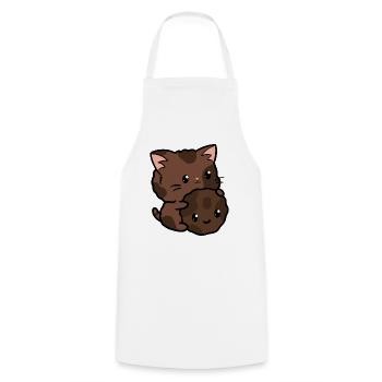 Cooki cat - Cooking Apron - white - Front - AI Model Male 185 dark (185cm)