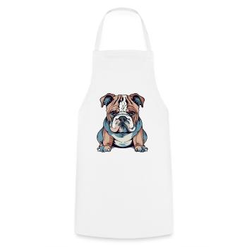 Französische Bulldogge - Kochschürze - Weiß - Vorne - AI Model Male 185 dark (185cm)