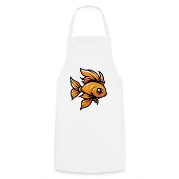 goldfisch Fisch - Kochschürze - Weiß - Vorne - AI Model Male 185 dark (185cm)
