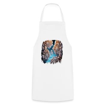 happy cat best chef tshirts baking sayings bakery - Kochschürze - Weiß - Vorne - AI Model Male 185 dark (185cm)