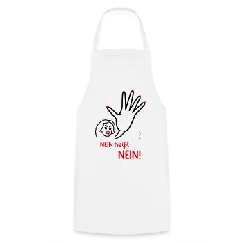 Nein Heißt Nein! (Angry / 2C) - Kochschürze - Weiß - Vorne - AI Model Male 185 dark (185cm)