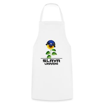 ukraine tournesol slava ukraini bleu-jaune - Tablier de cuisine - blanc - Devant - AI Model Male 185 dark (185cm)