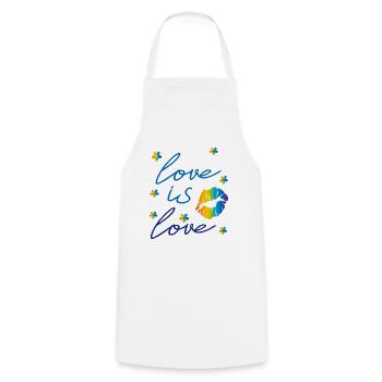 love is love, Rainbow - Cooking Apron - white - Front - AI Model Male 185 dark (185cm)