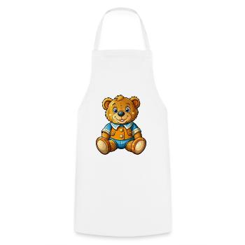 Mignon nounours - Tablier de cuisine - blanc - Devant - AI Model Male 185 dark (185cm)