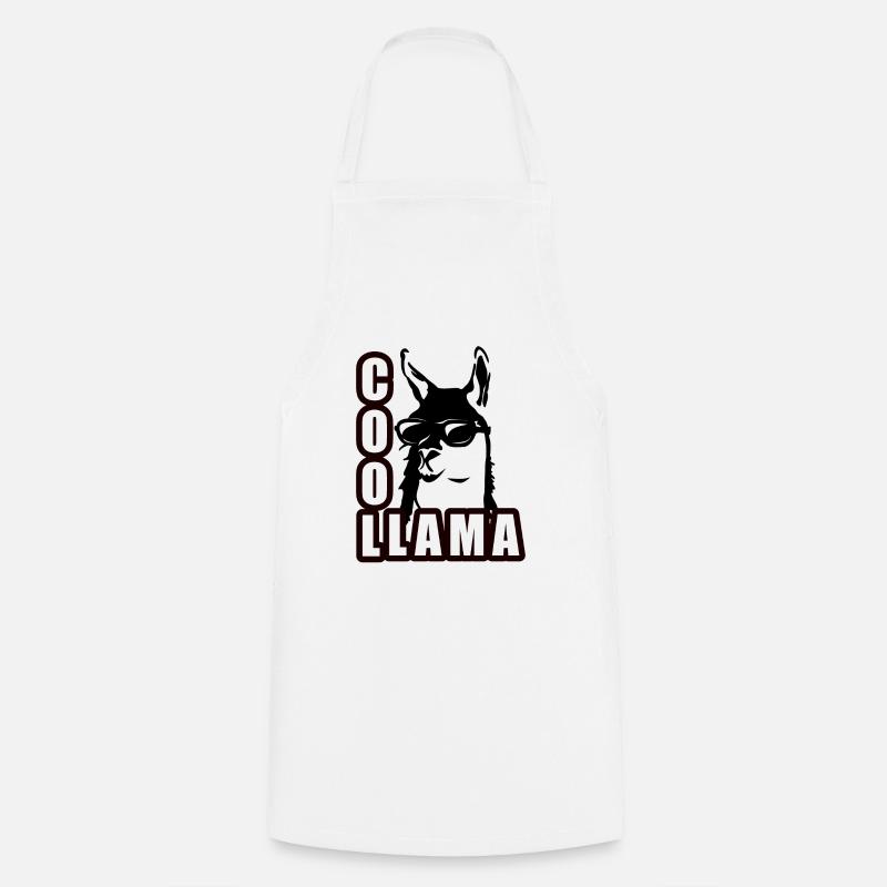 Cool llama with sunglasses - Cooking Apron - white