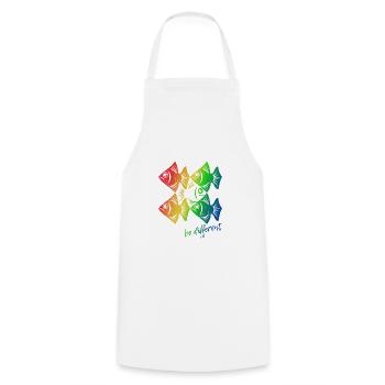 Be different - Pisces - swimming against the tide - Cooking Apron - white - Front - AI Model Male 185 dark (185cm)
