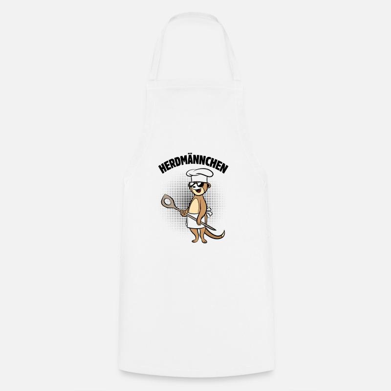 Herdmännchen - Erdmännchen mit Kochlöffel - Kochschürze - Weiß