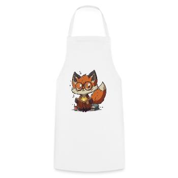 Book Fox - Cooking Apron - white - Front - AI Model Male 185 dark (185cm)