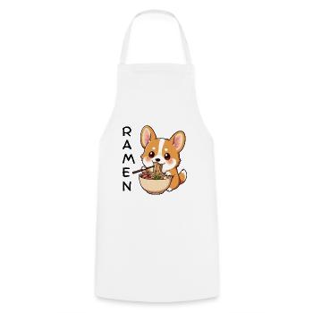 Ramen Corgi - Tablier de cuisine - blanc - Devant - AI Model Male 185 dark (185cm)