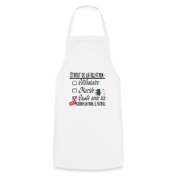 Algérien Football Couple Femme Cadeau Humour Girly - Tablier de cuisine - blanc - Devant - AI Model Male 185 dark (185cm)
