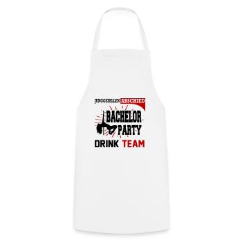 JGA Bachelor Party Drink Team Saufen Pole Dance - Kochschürze - Weiß - Vorne - AI Model Male 185 dark (185cm)