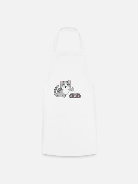 Hungrige Katze - Kochschürze - Weiß