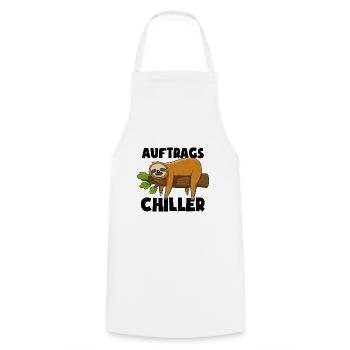 Faultier - Auftrags Chiller - Faulenzen Geschenk - Kochschürze - Weiß - Vorne - AI Model Male 185 dark (185cm)